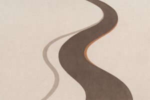 流れの向きが変わった川と、かすかに残る古い流路