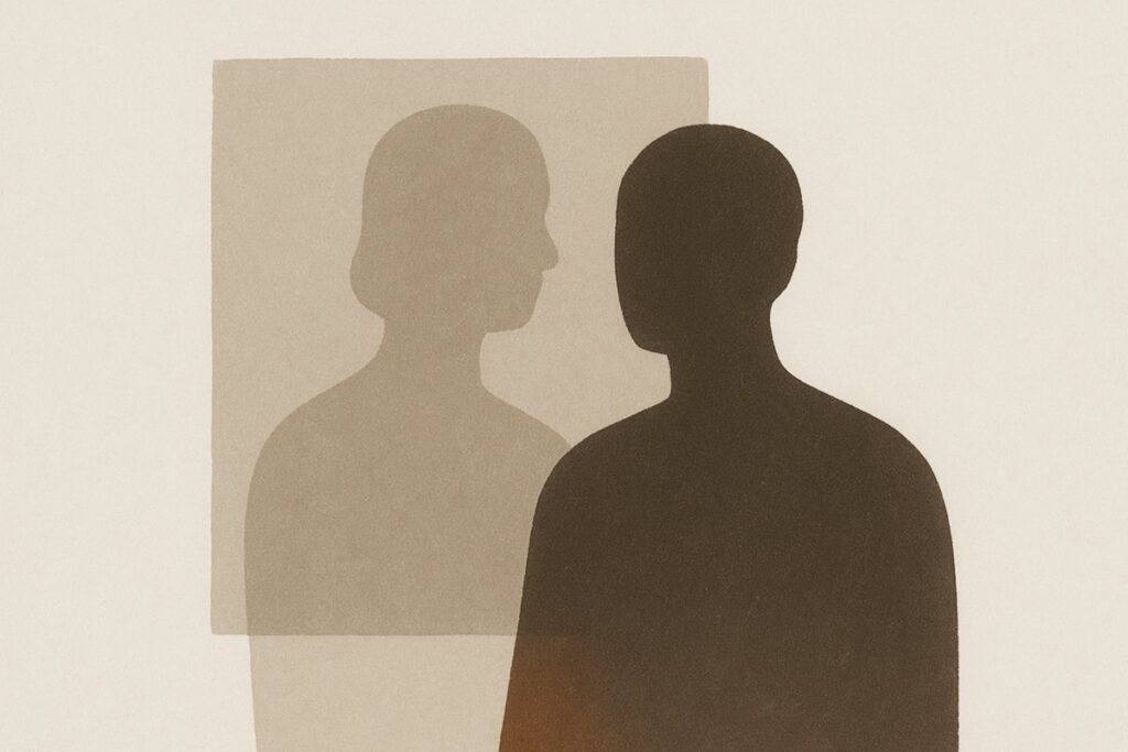 重なり合う二枚の半透明の紙と、曖昧な境界